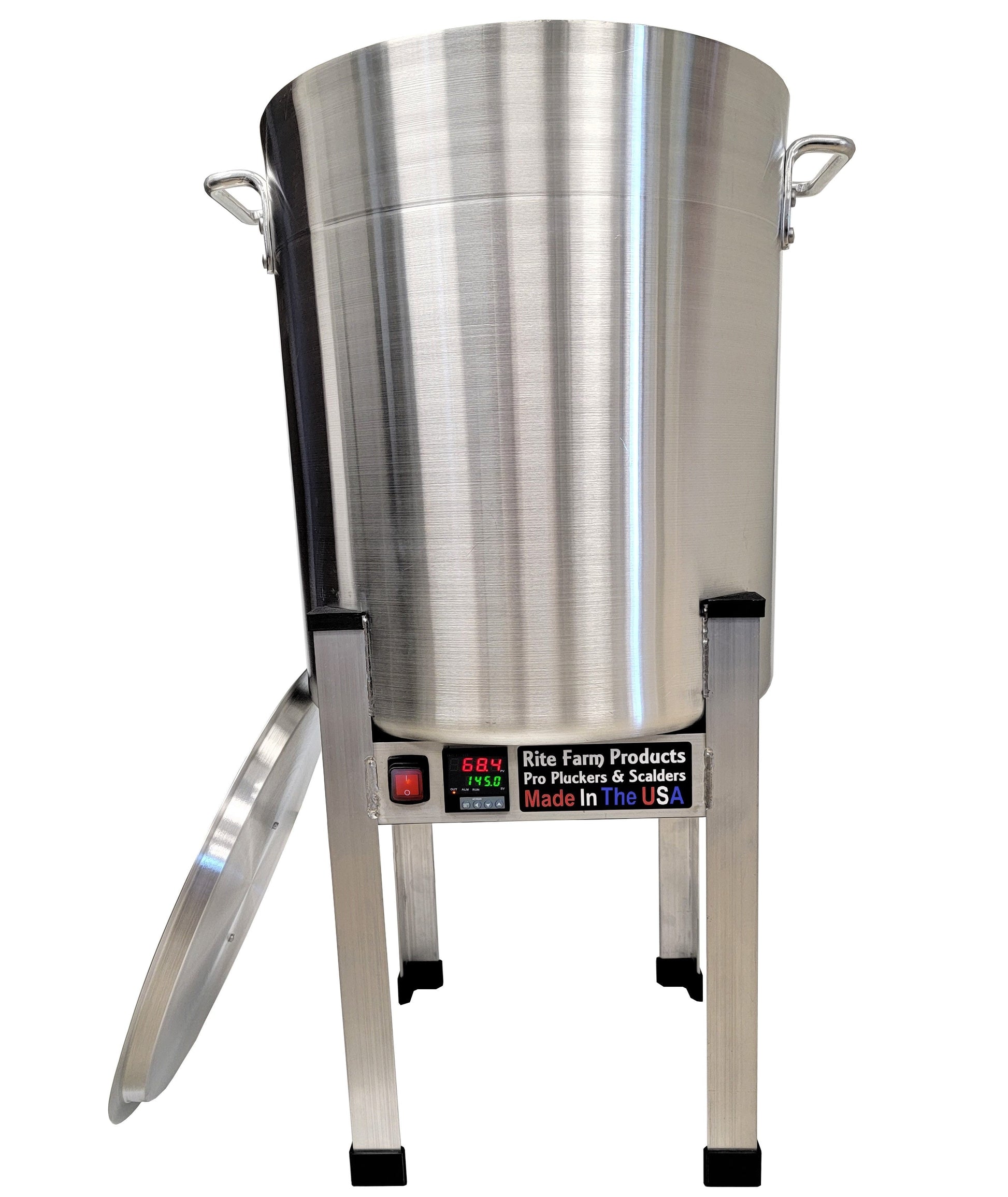 15-gallon 120V 2,000W poultry scalder for chickens, ducks, geese, and pheasants, made in the USA, from coopsnmore.com