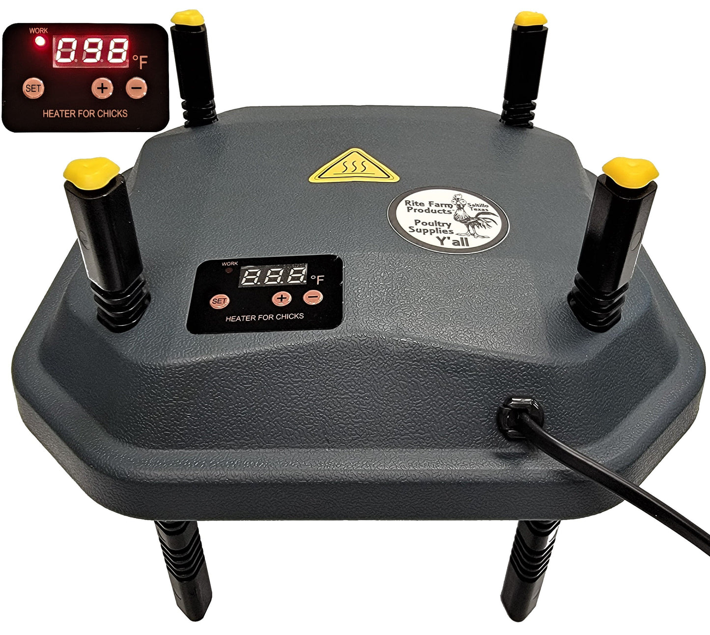 10x10 inch chicken, duck, goose, pheasant brooder heating plate with digital temperature control, 13-watt adjustable heat source