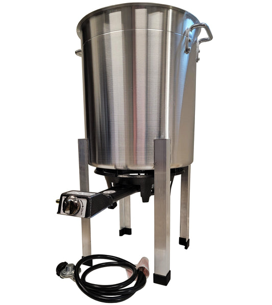 Propane 15-gallon poultry scalder for chickens, ducks, geese, and pheasants, made in the USA, from coopsnmore.com.