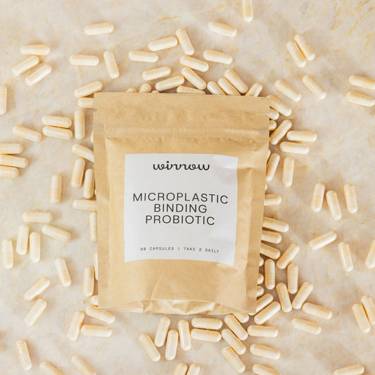 Winnow Daily Probiotic Refill Packs with sealed packaging, containing probiotic supplement refills for daily health support.