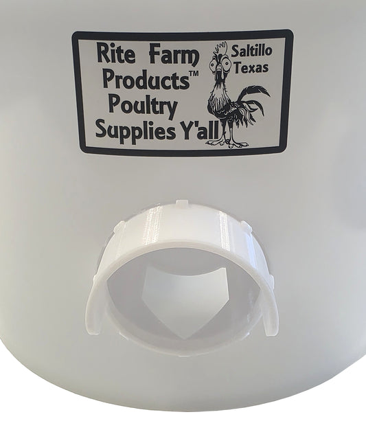 Made in USA 22 lb capacity automatic poultry feeder with 4 ports for chickens, ducks, geese, and pheasants, by coopsnmore.com
