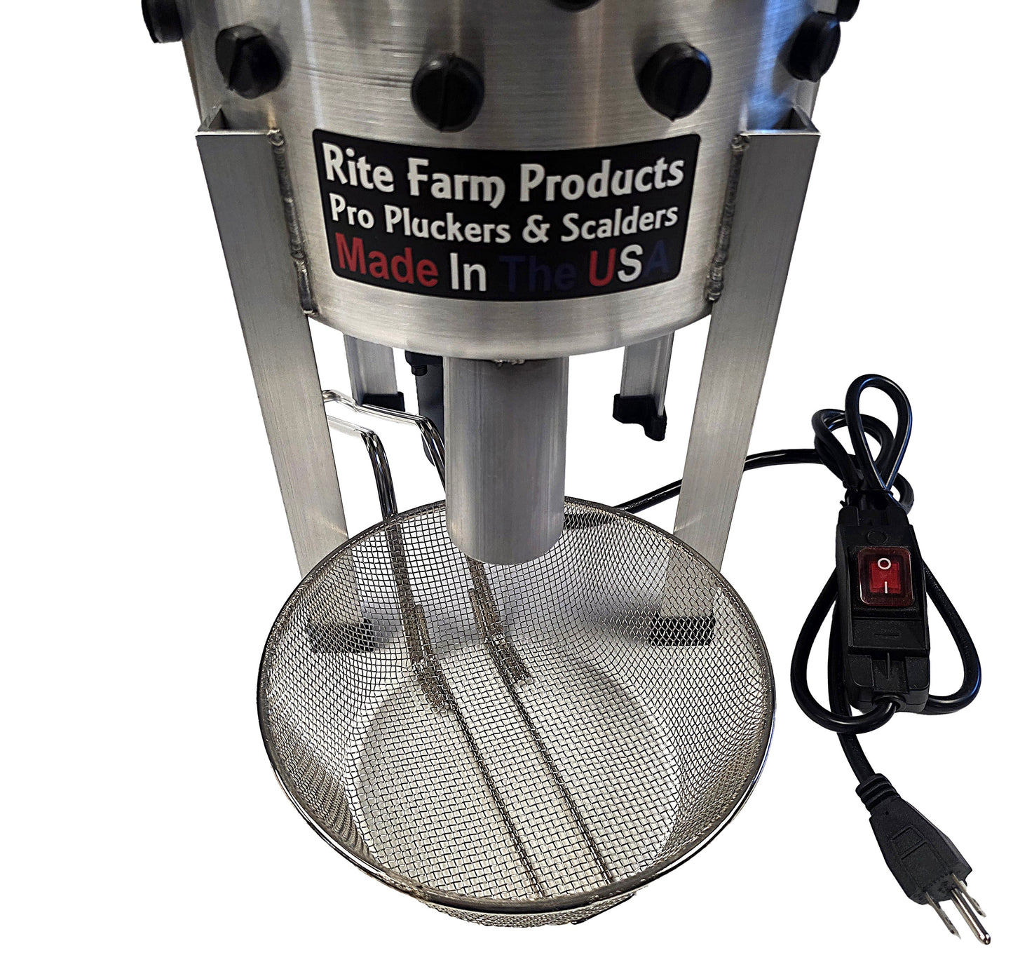 Rite Farm Products Pro USA Quail Feather Picker with metal blades for efficient plucking of small birds like quail, pigeons, and doves.