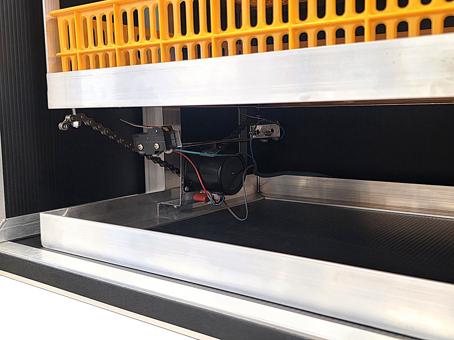 Chicken, duck, goose, and pheasant egg incubator from Rite Farm Products PRO1056, USA-made cabinet hatchery with clear viewing window.