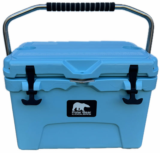 Polar Bear 20 Hard Cooler with sturdy construction and secure lid, ideal for keeping food and drinks cold.