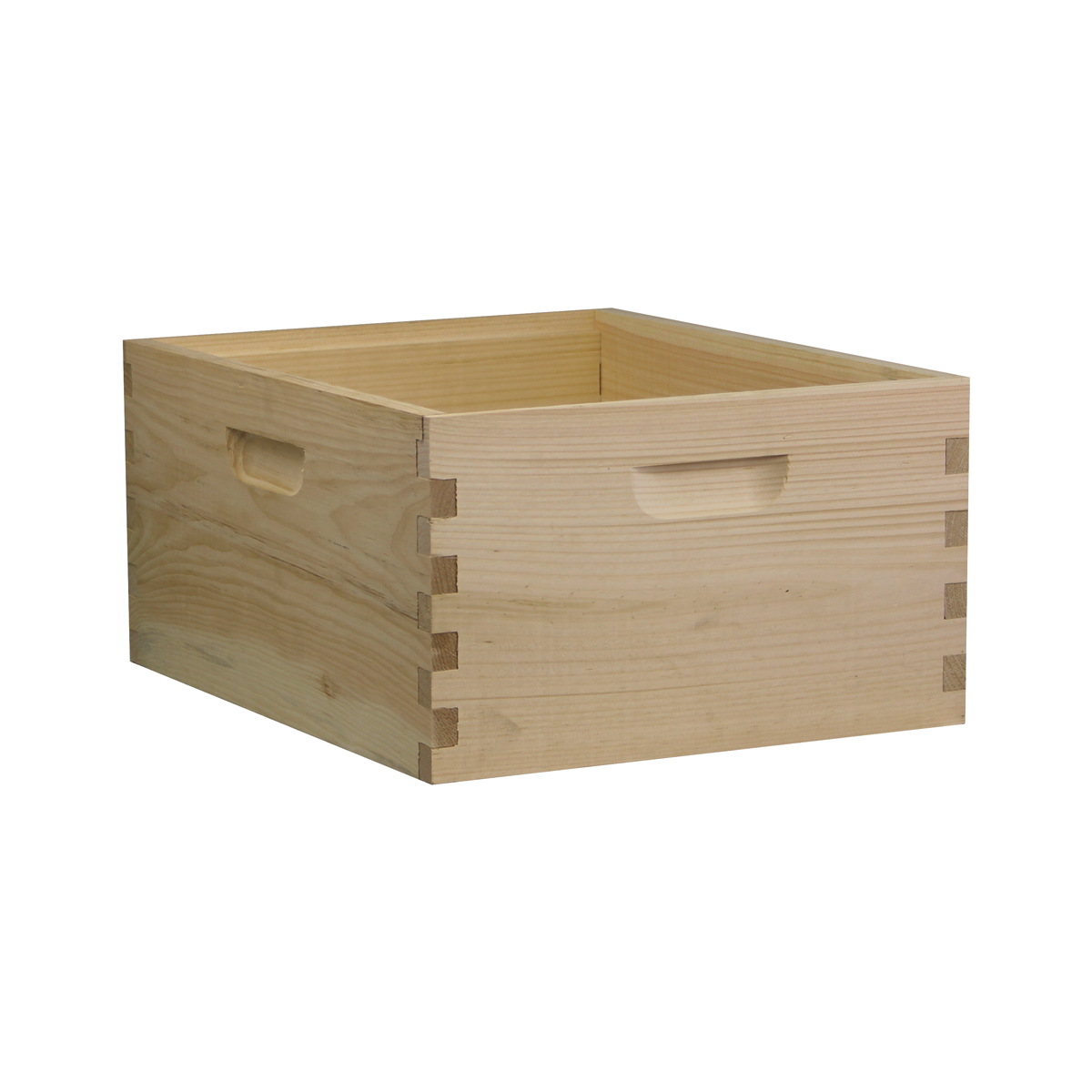 Amish-made Galena Farms 10 Frame Langstroth Deep Brood Box hive body in Eastern White Pine, no frames included, for beekeeping.