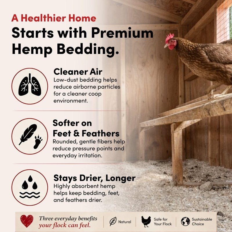 Premium Hemp Bedding (300 L) x 1 Pack - E.U. Grown for Chicken Coop, Nesting Boxes, Etc.
