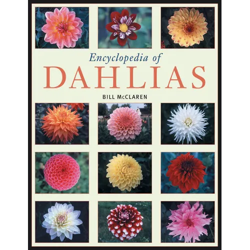 Paperback book titled "Encyclopedia of Dahlias" by Books by splitShops, featuring a colorful floral cover image.