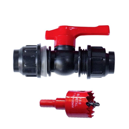 RentACoop shut-off valve kit compatible with S.N.A.P PVC watering system for chickens and poultry.