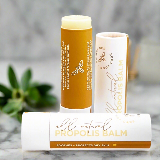 Propolis HandBalm antiseptic stick by BannerBee Company LLC, natural body care product for skin soothing and protection.