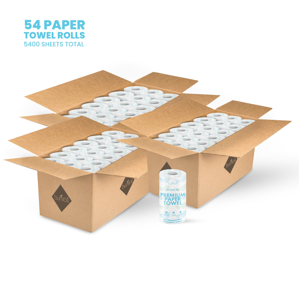 Join Bumroll bamboo toilet paper bundle box, eco-friendly American-made toilet paper and paper towels with tree planting commitment.