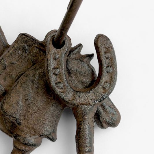 Rustic cast iron antique key set with ring from Iron & Blossom, perfect for vintage home decor accents.