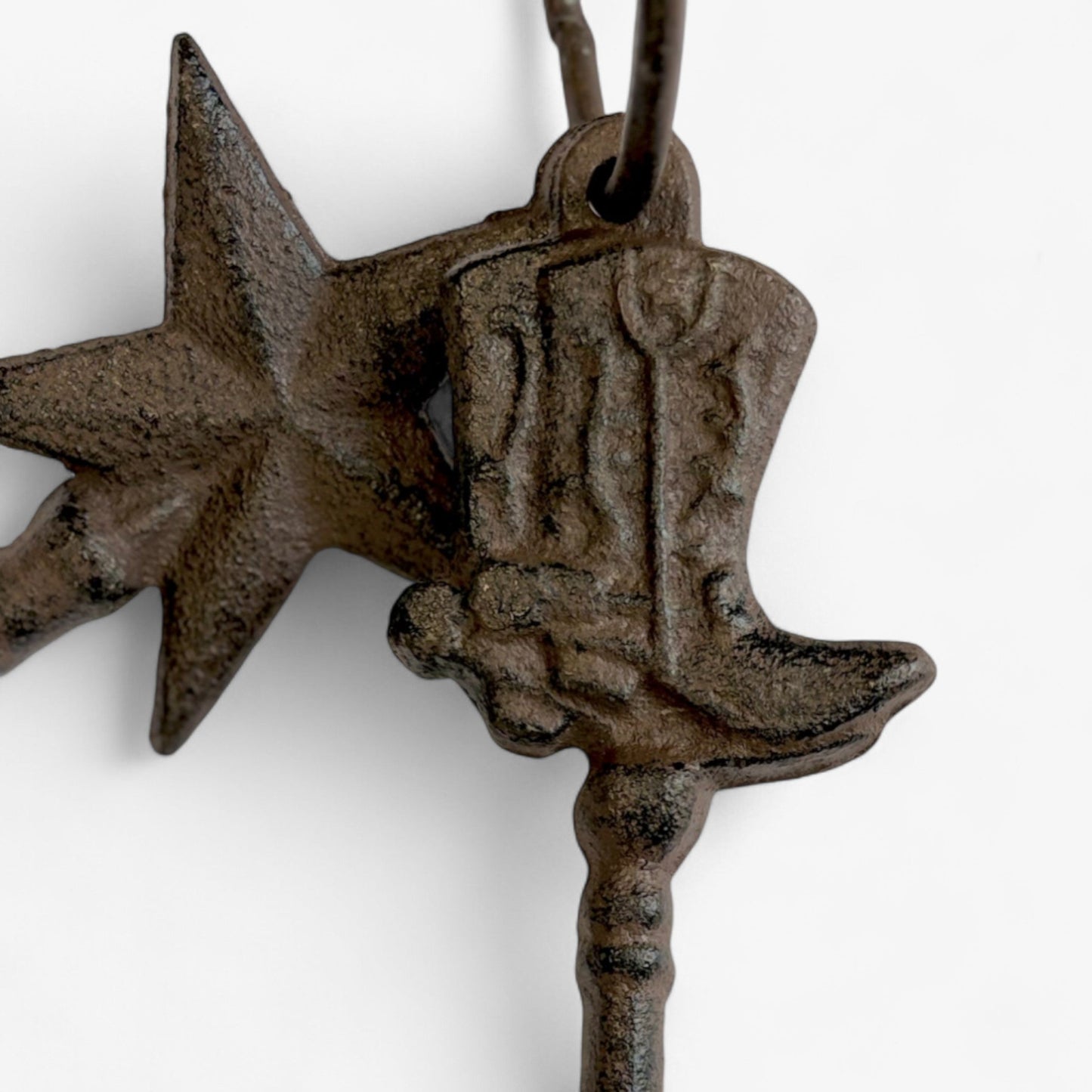 Set of intricate cast iron antique keys with rings, ideal for rustic home decor accents by Iron & Blossom.