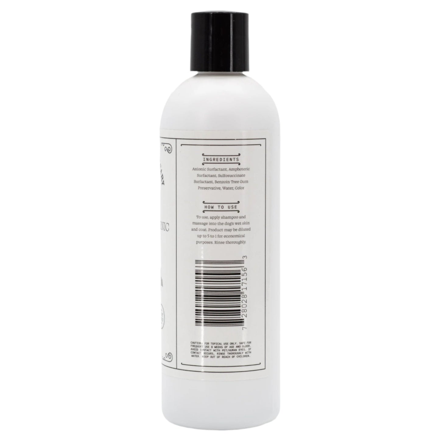 Unscented hypoallergenic dog shampoo in 16 oz bottle, designed for pets with gentle, soothing formula by The Hound Apothecary.