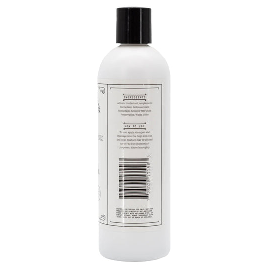 Unscented hypoallergenic dog shampoo in a 16 oz bottle from The Hound Apothecary, designed for sensitive pets.