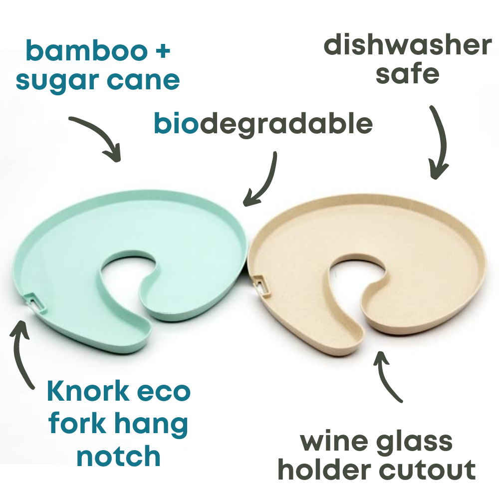 Two KNORK Eco Party Plates in a 2-pack, made from eco-friendly material, with a simple round design and white color.