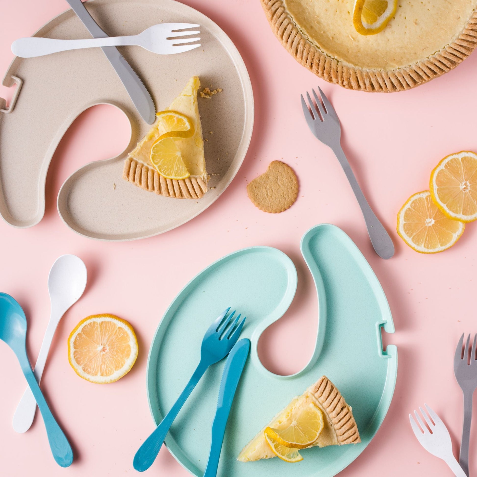 Two eco-friendly Knork party plates in a pack, featuring durable, reusable design ideal for outdoor and festive gatherings.