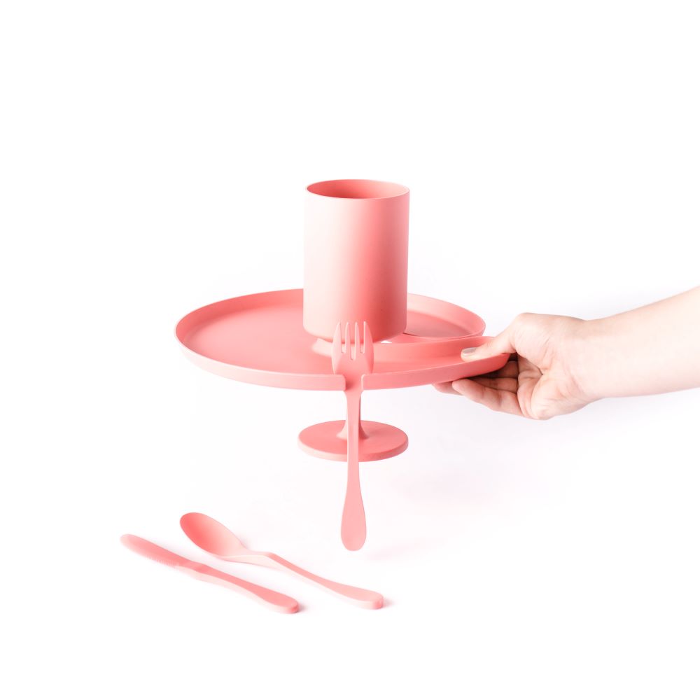Knork Eco Party Pack 5-piece set with reusable utensils, eco-friendly design, including forks, knives, and spoons on a white background.