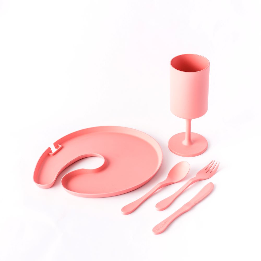 Knork Eco Party Pack 5-piece set with eco-friendly utensils and plates for outdoor gatherings and celebrations.