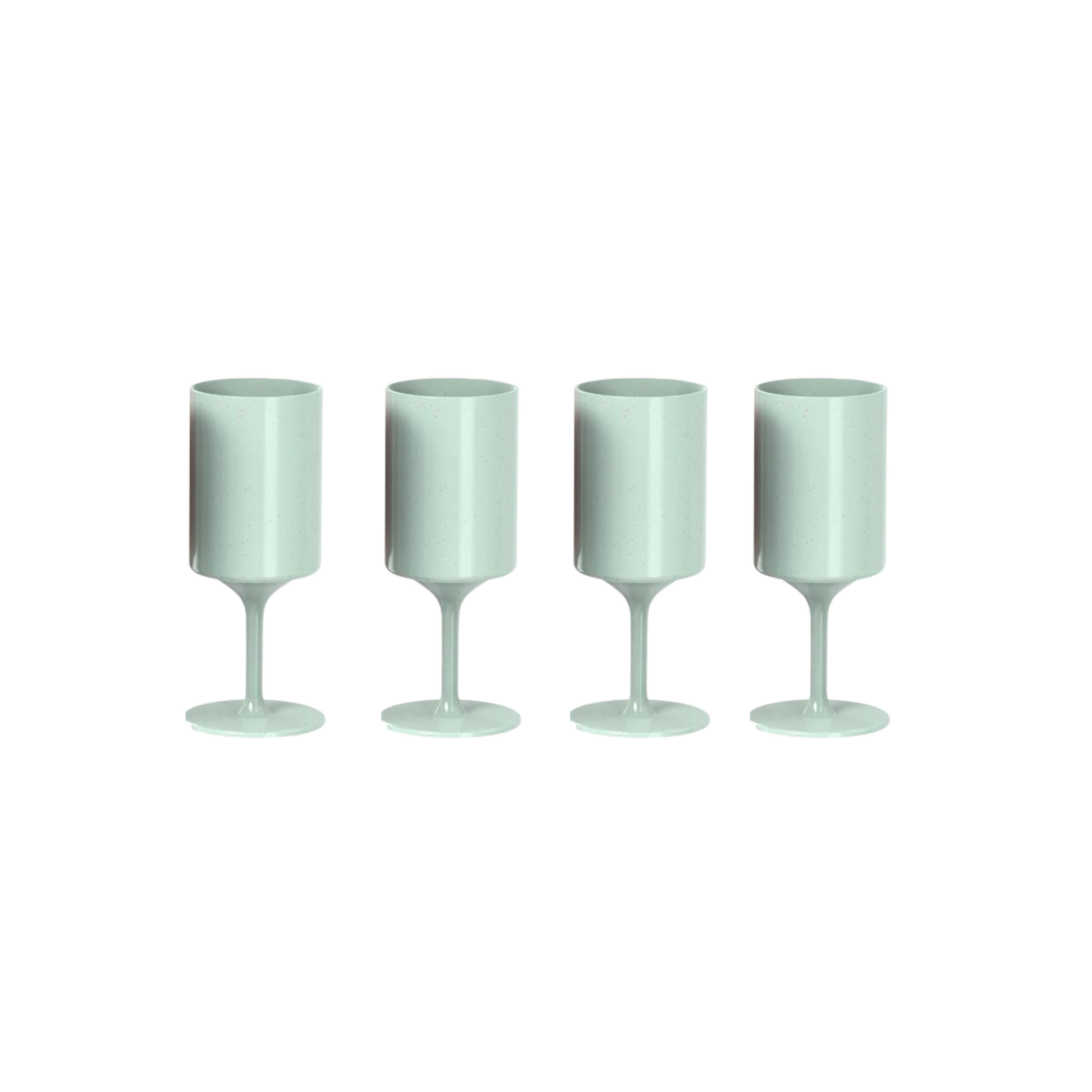 Knork Eco Party Cup 4-piece outdoor wine glass set, durable plastic with a sleek design for outdoor drinking and gatherings.