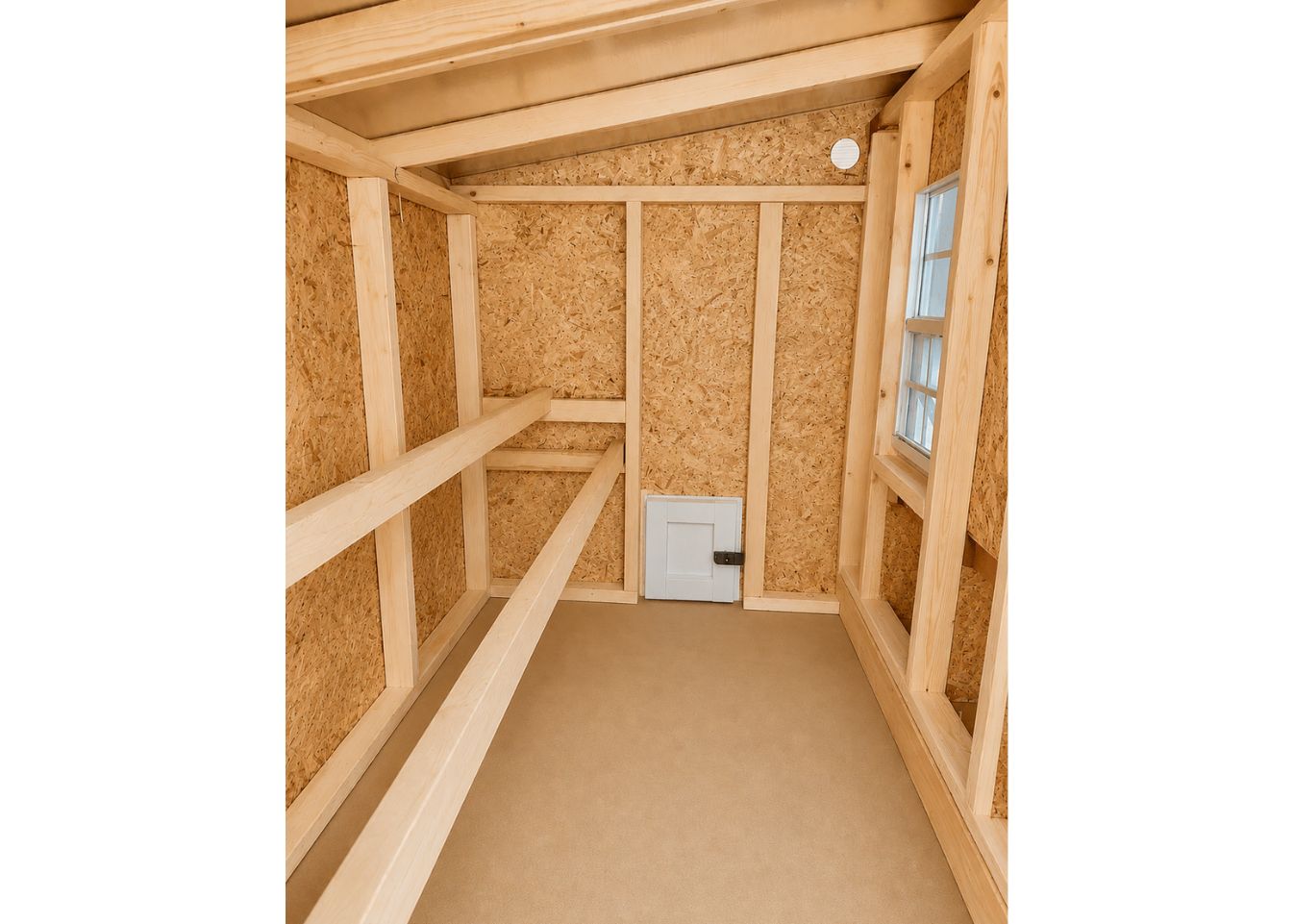 Large OverEZ Chicken Coop designed for up to 15 chickens, featuring a spacious outdoor enclosure and sturdy wooden construction.