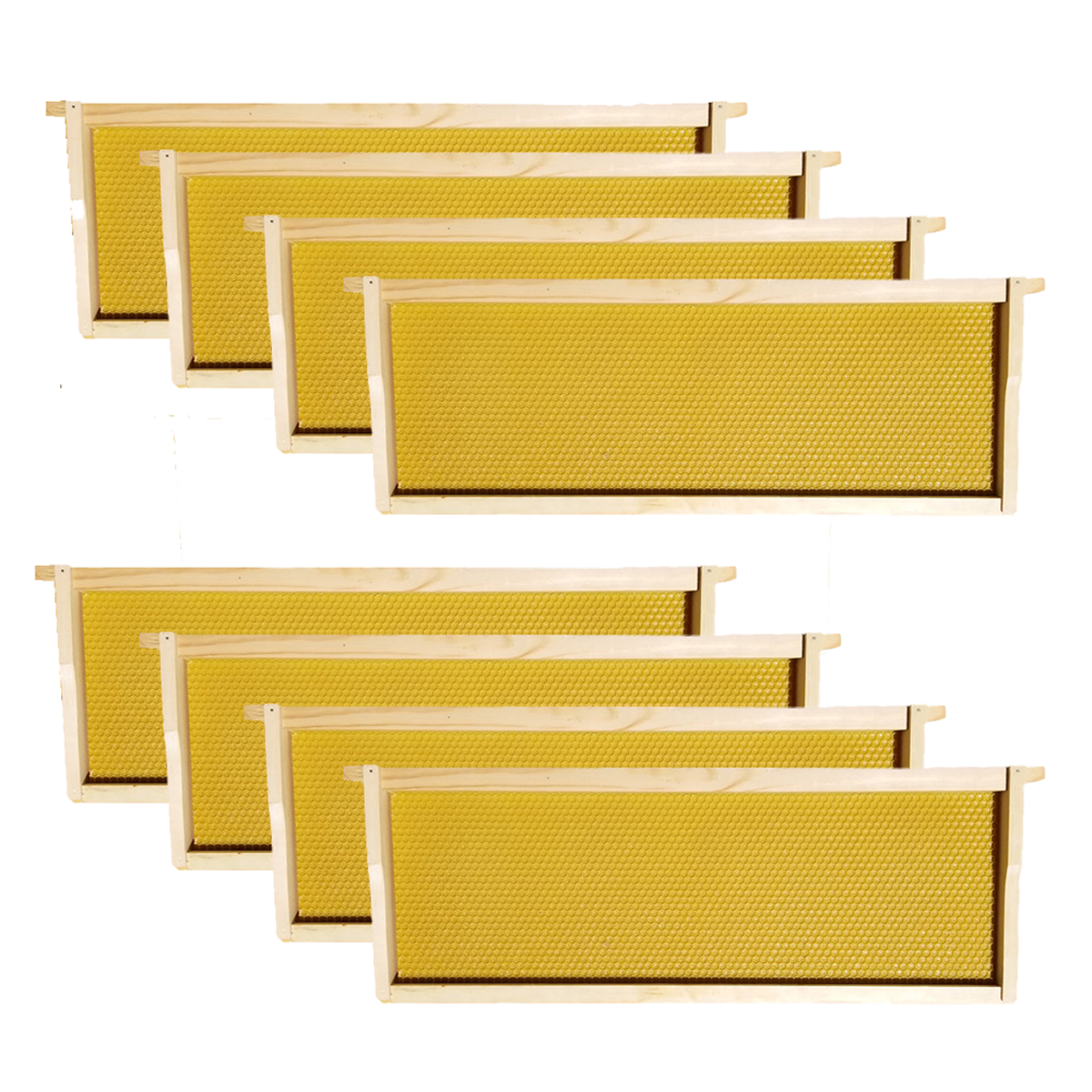 Galena Farms 8-frame beehive kit with fully assembled medium and deep boxes, frames, and wax-coated foundations, Amish-made.