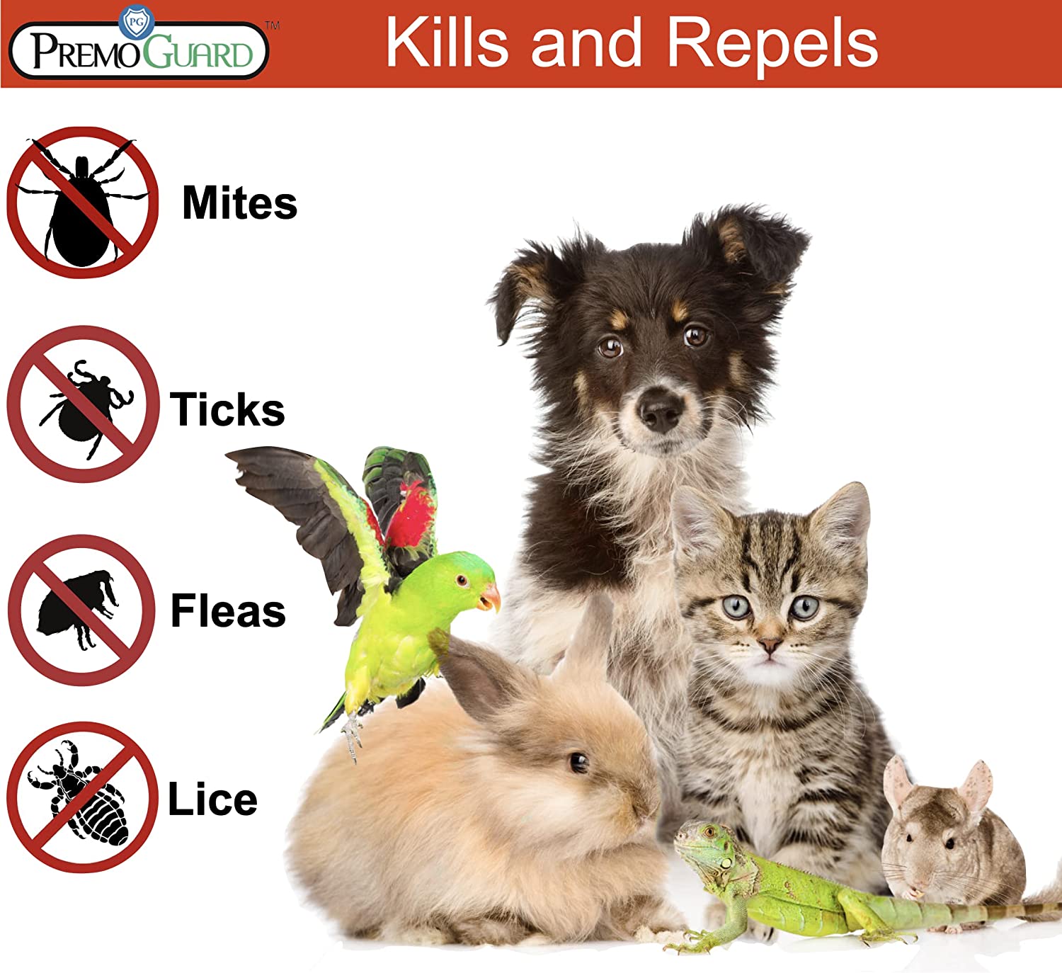 Pet Protector Spray by Premo Natural Products, plant-based non-toxic pest control spray for pets and homes.