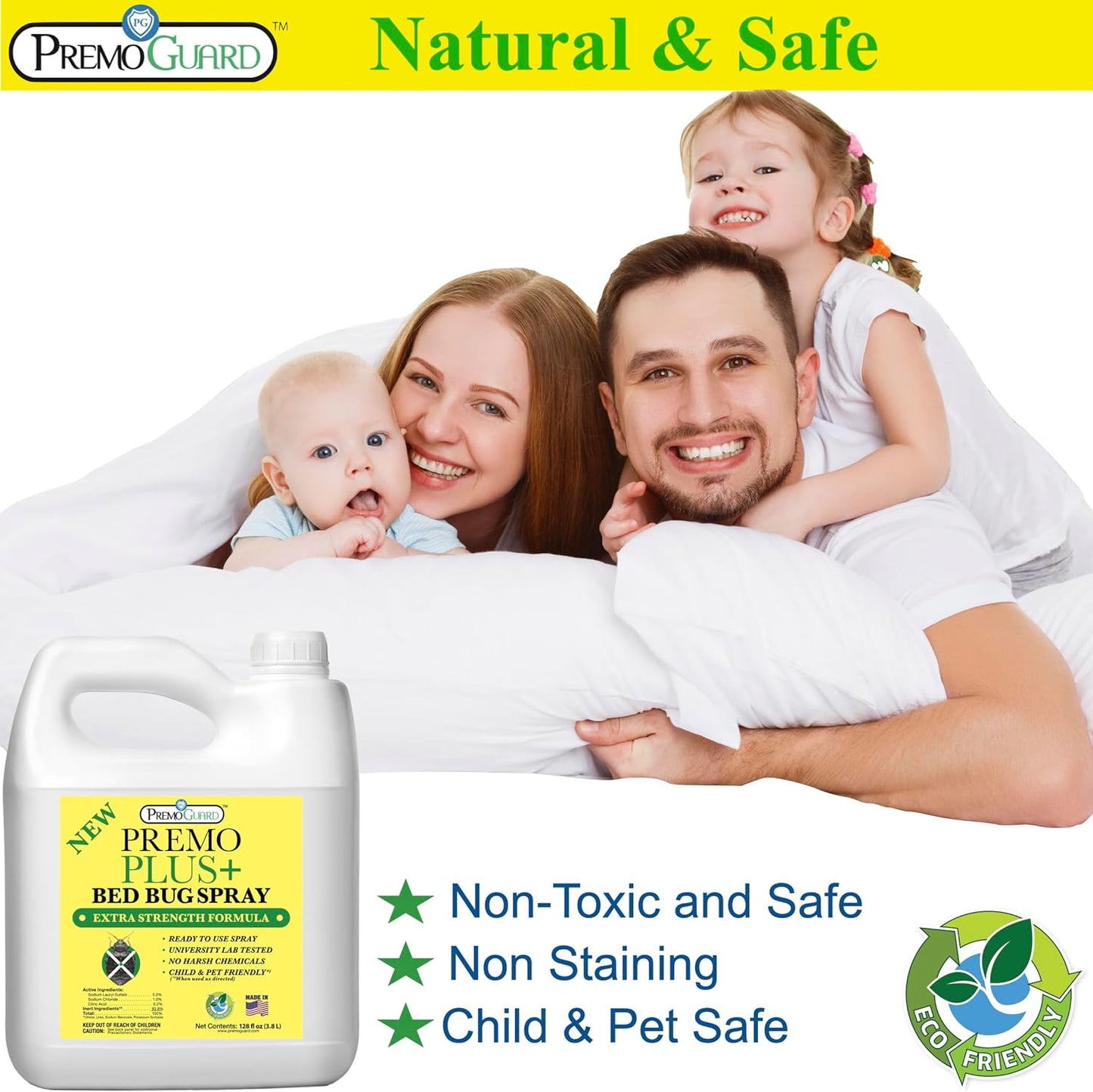 Bed Bug Plus Spray | Natural & Non-Toxic | Premo Guard (C)
