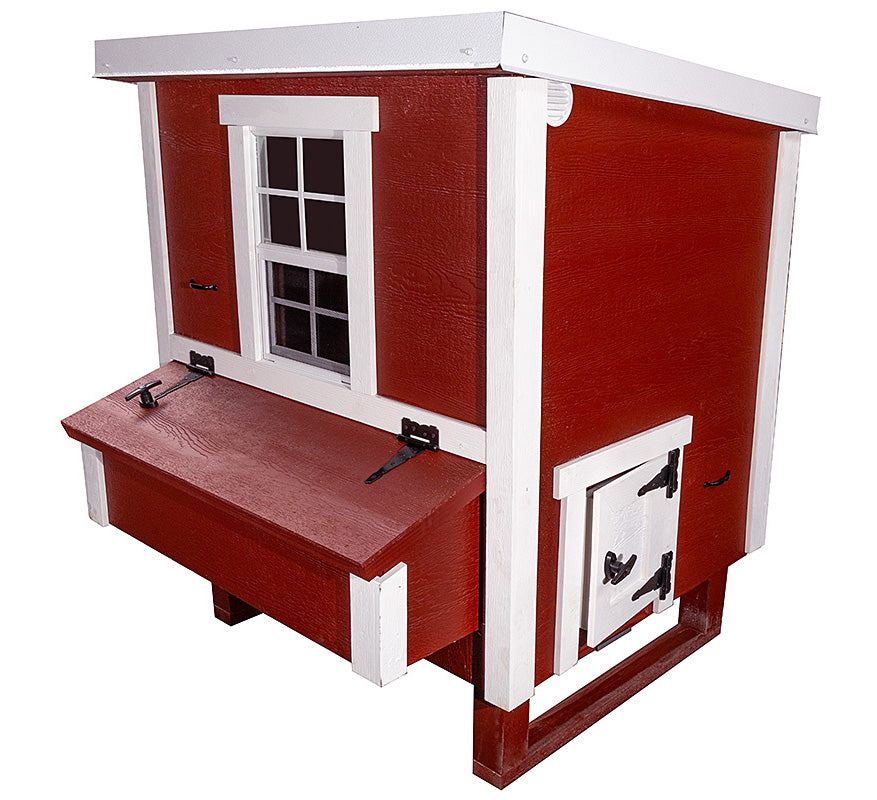 OverEZ Medium Chicken Coop designed for up to 10 chickens, featuring durable wood construction and a spacious outdoor run.