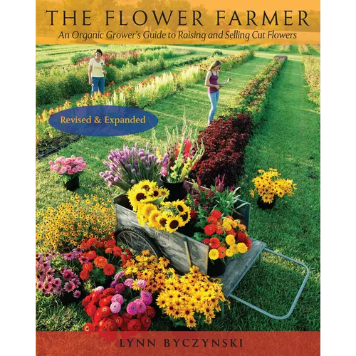 Paperback book titled "The Flower Farmer," an organic guide to growing and selling cut flowers, by Books by splitShops.
