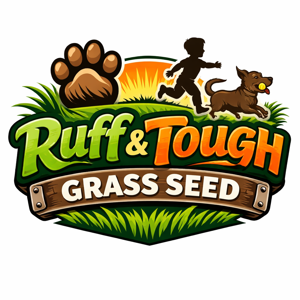 Close-up of RUFF and TUFF! Grass Seed Flawn Seed Kits seed tape with green grass seeds ready for planting.