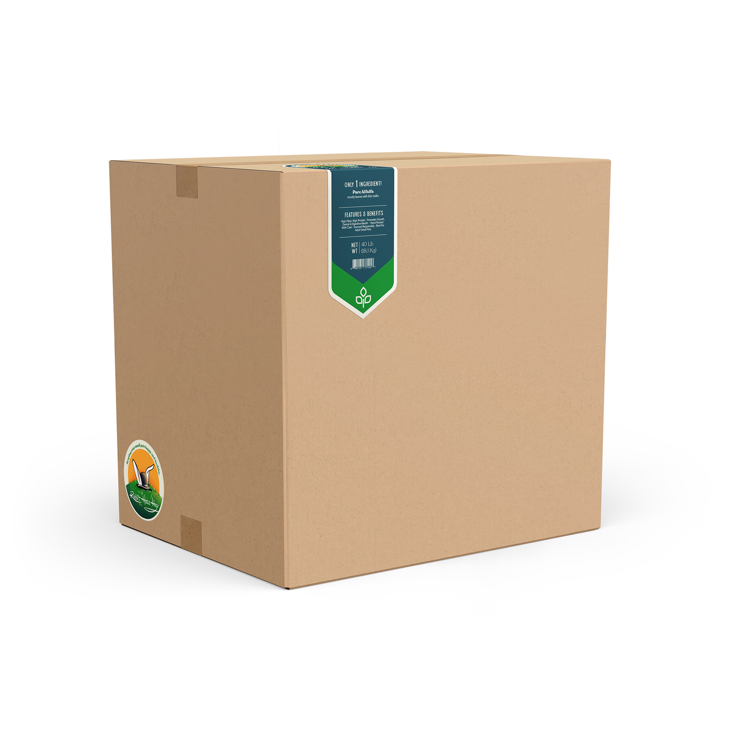 Rabbit Hole Hay Ultra Premium Alfalfa Hay for rabbits, showing fresh, green hay in a natural bundle.