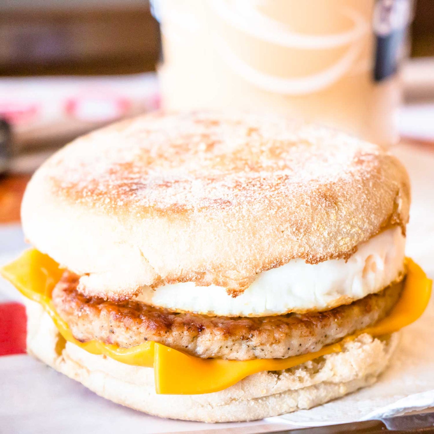 Pig of the Month BBQ apple-maple bacon and sausage patties for breakfast sandwiches, ready to ship nationwide.
