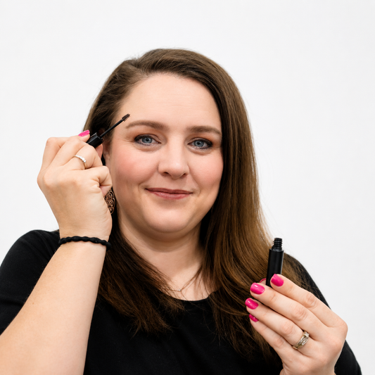 Ashley Taylor Made Organics brow gel for tinting and taming eyebrows, featuring a clear, natural finish on the brows.