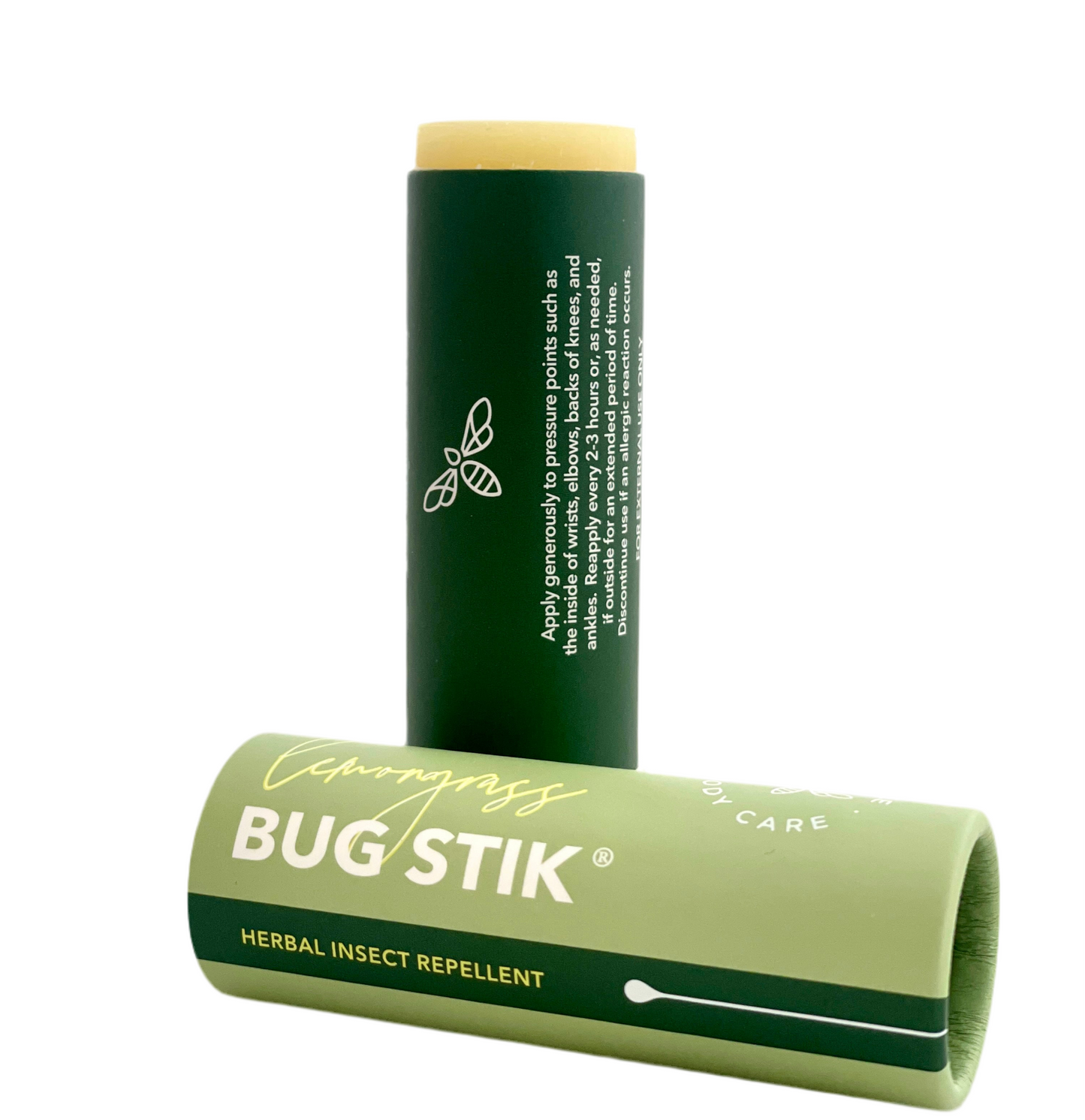 BugStik herbal insect repellent stick by BannerBee, natural body care product for effective bug protection.