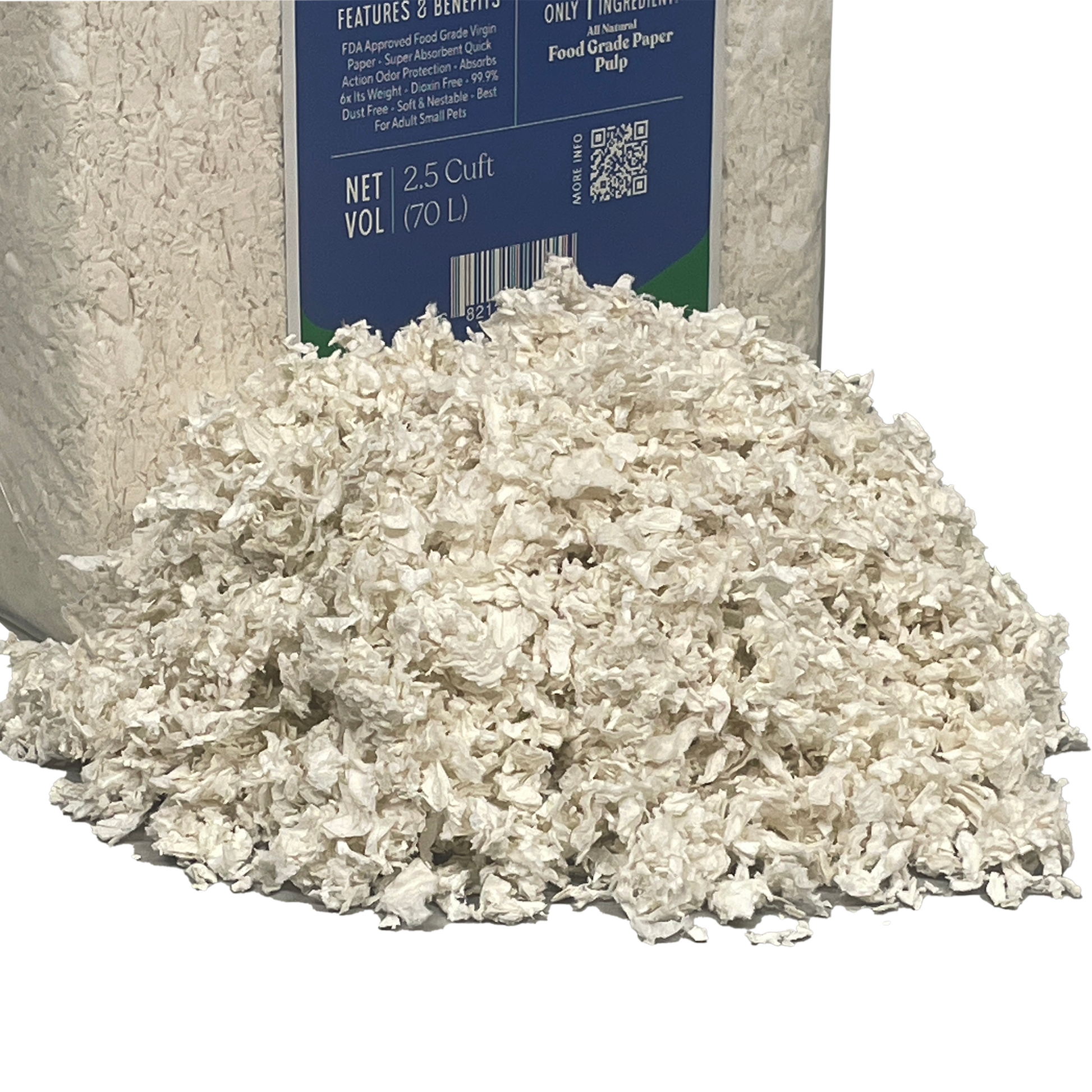 White bedding for rabbits from Rabbit Hole Hay, ultra premium food grade bedding material for small pets.