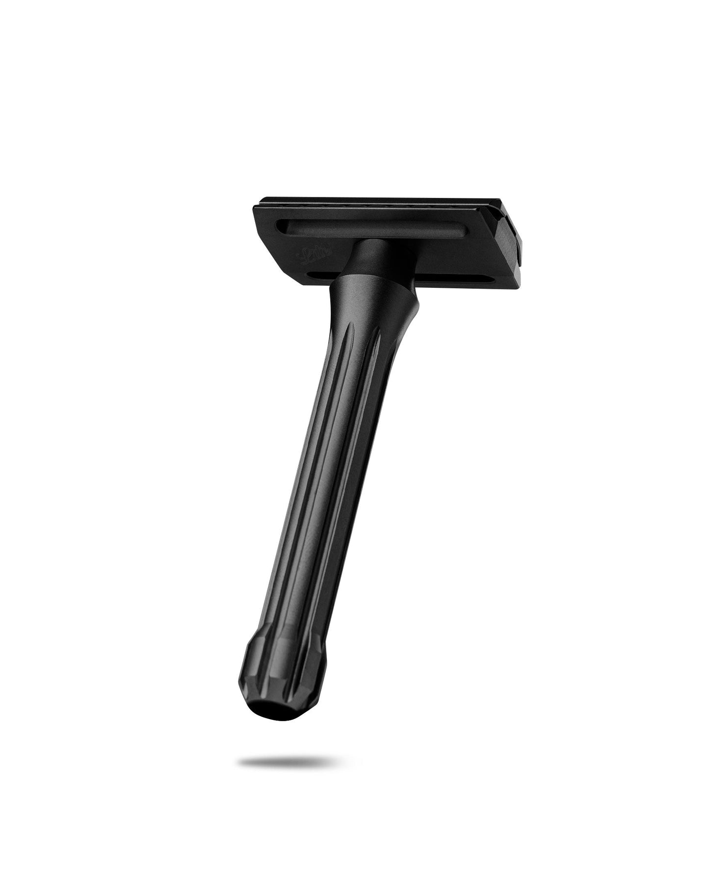 Blackland Razors Blackbird safety razor with black handle and polished head, designed for a close and comfortable shave.