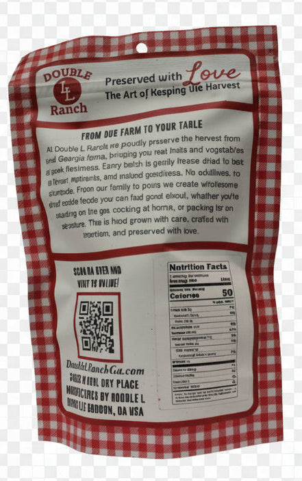 Freeze-dried beet chips by Double L Ranch, showing crispy, vibrant red beet slices in a natural, healthy snack presentation.