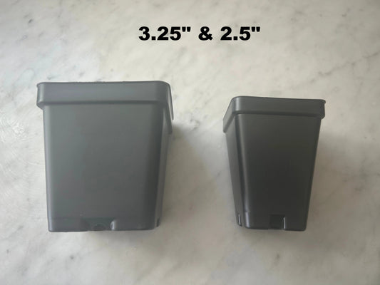 Black Square Plastic Pots - 25 Count, 2.5"-3.25", Plant Propagation & Nursery