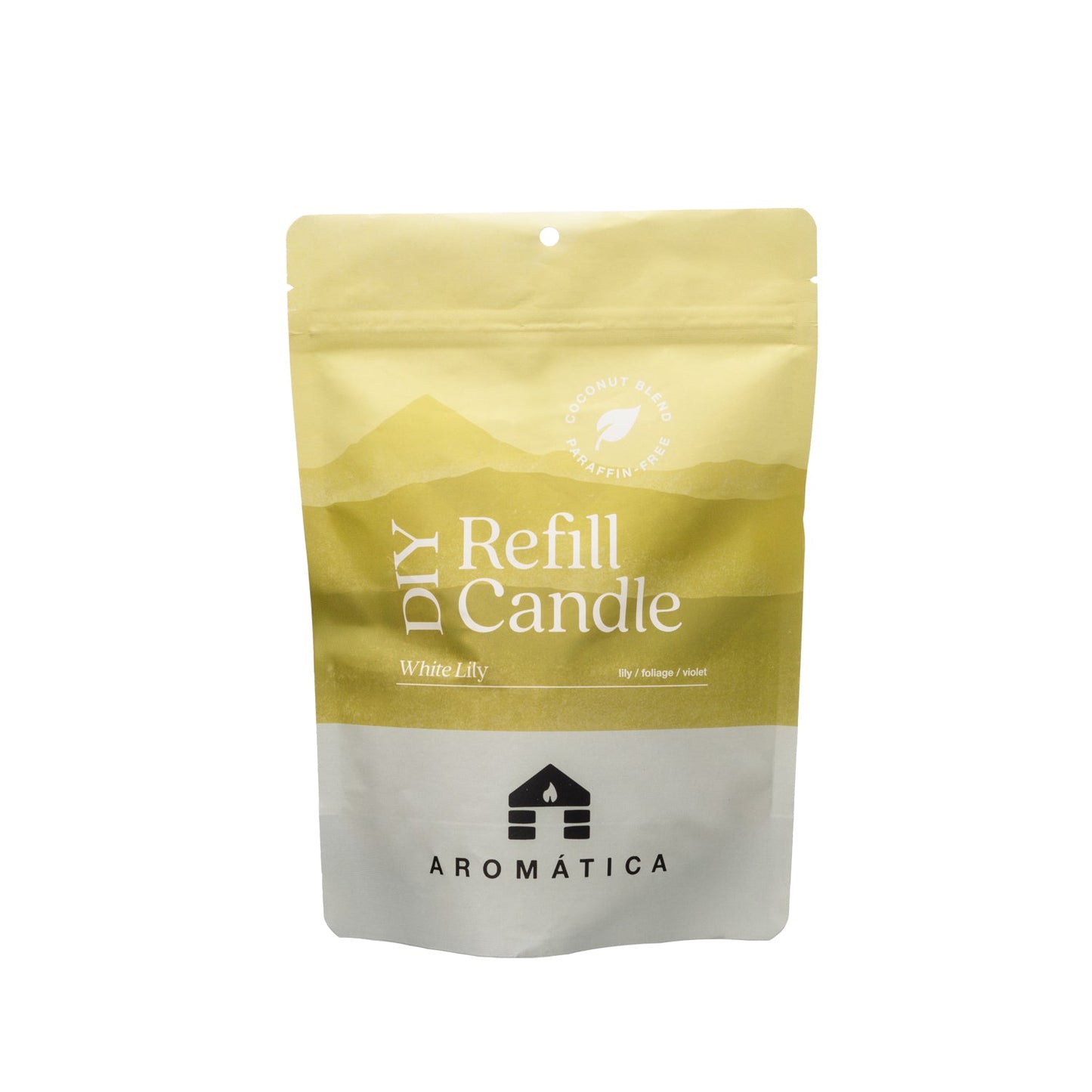 Bluecorn Candles Aromática scented candle refill kit with coconut wax and white lily floral scent, designed for candle refills.