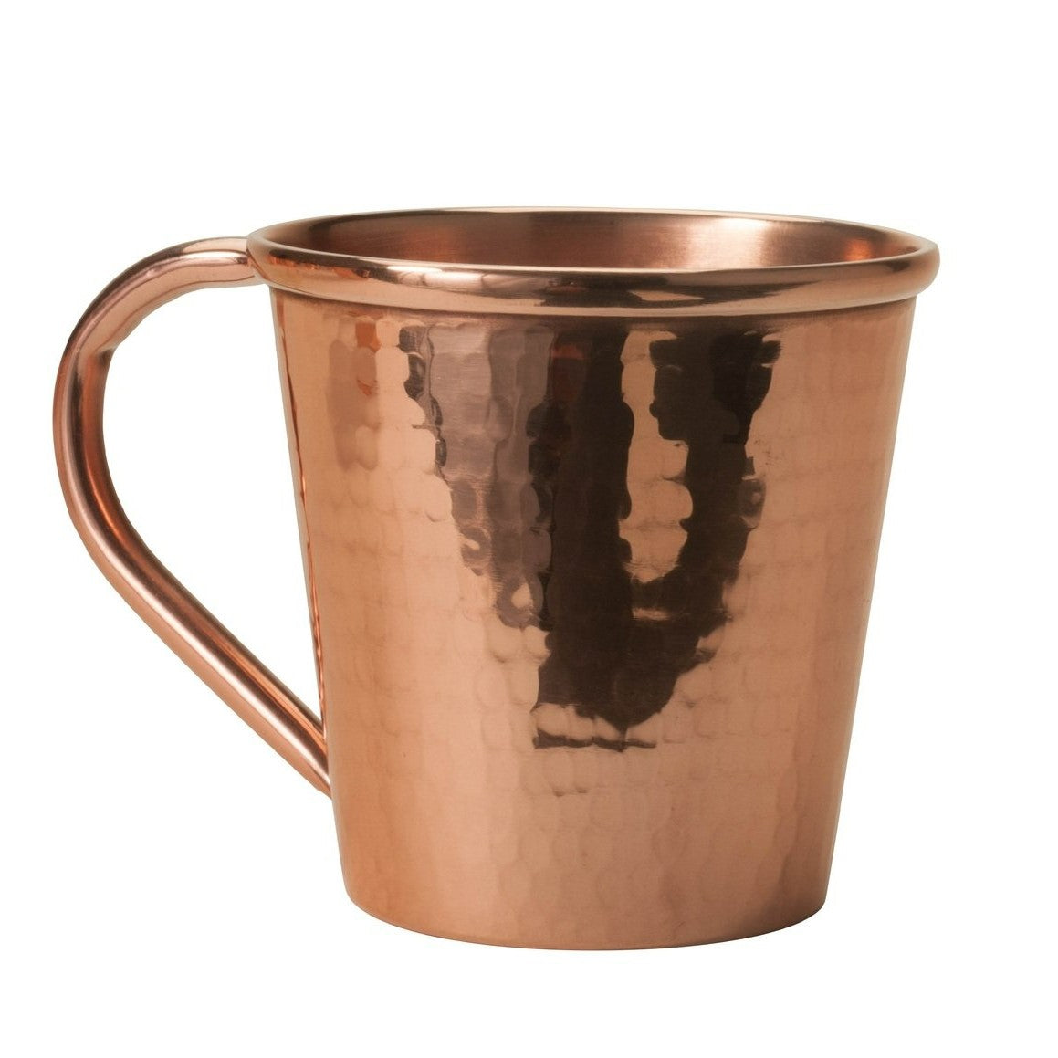 18 oz Solid copper mule mug with copper handle by Sertodo, featuring a shiny polished finish and sturdy craftsmanship.