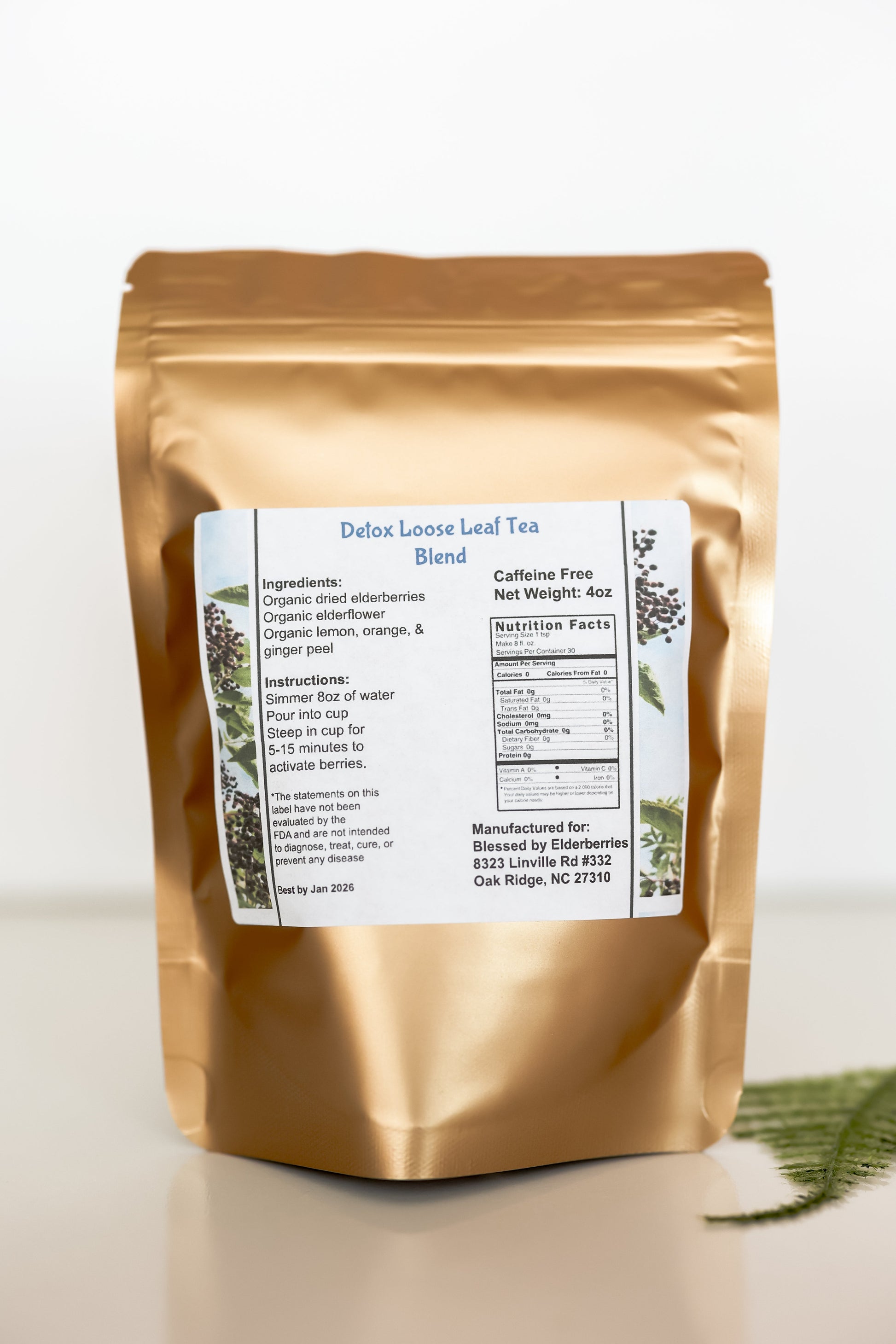 Dried elderberries used in Blessed by Elderberries Detox Blend Elderberry Tea, herbal tea infusion with natural elderberry ingredients.