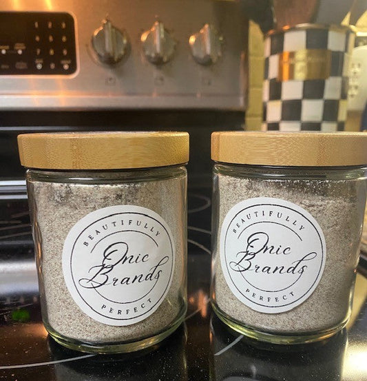 Onic Brands LLC cappuccino mix drink powder in a jar, ready to prepare a creamy coffee beverage.