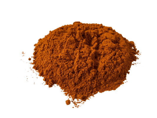 Ground cayenne pepper from Country Life Natural Foods, organic and 130,000 HU, shown in a clear container with bright red spice.