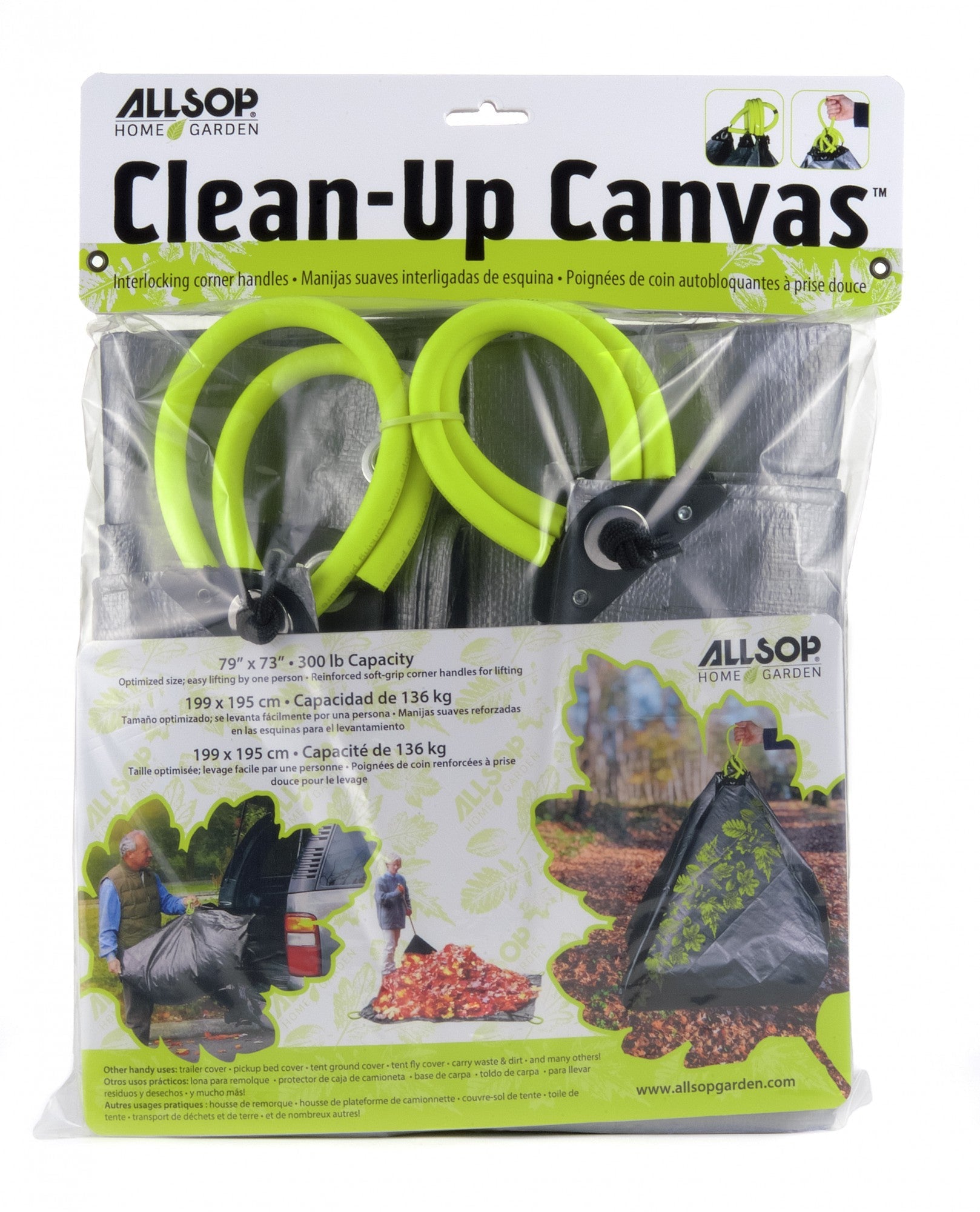 Allsop Home & Garden Clean-Up Canvas in 5-pack, reusable cleaning and storage canvas bags with handles and durable material.
