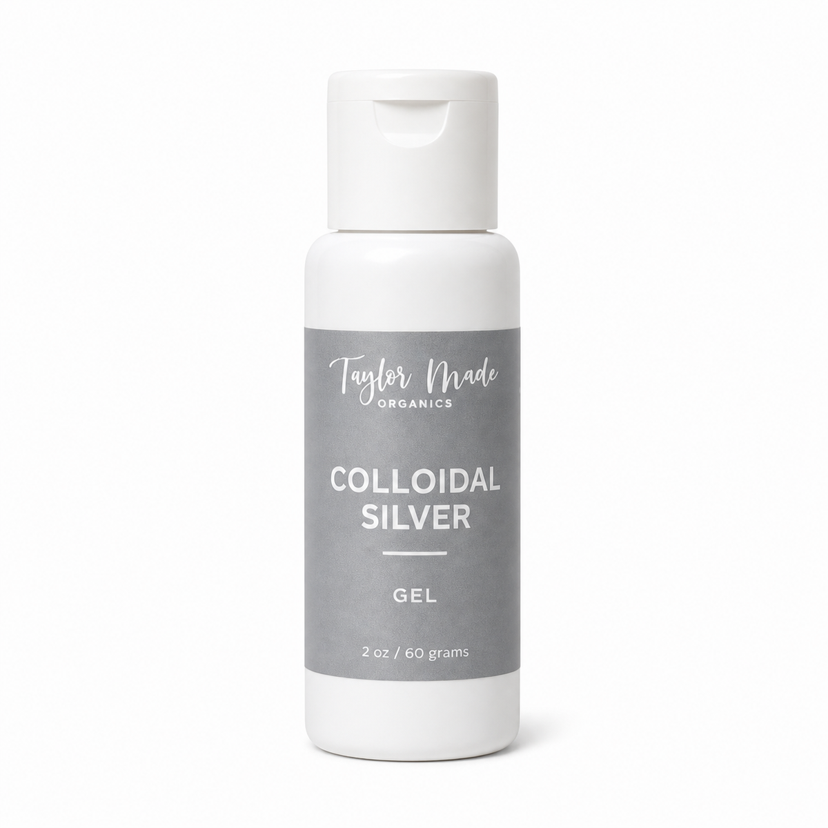 Organic colloidal silver gel in a therapeutic cream jar from Taylor Made Organics, showing the product’s texture and packaging