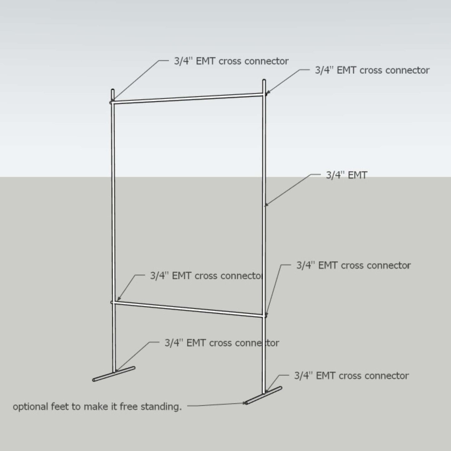 Bootstrap Farmer DIY vine trellis with wooden stakes and twine for supporting climbing plants in gardens.