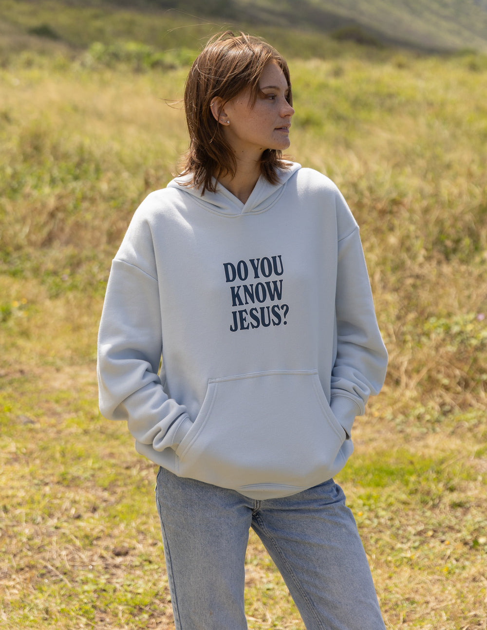 Unisex hoodie by Elevated Faith featuring the "Do You Know Jesus" design, made of soft fabric with a casual fit.