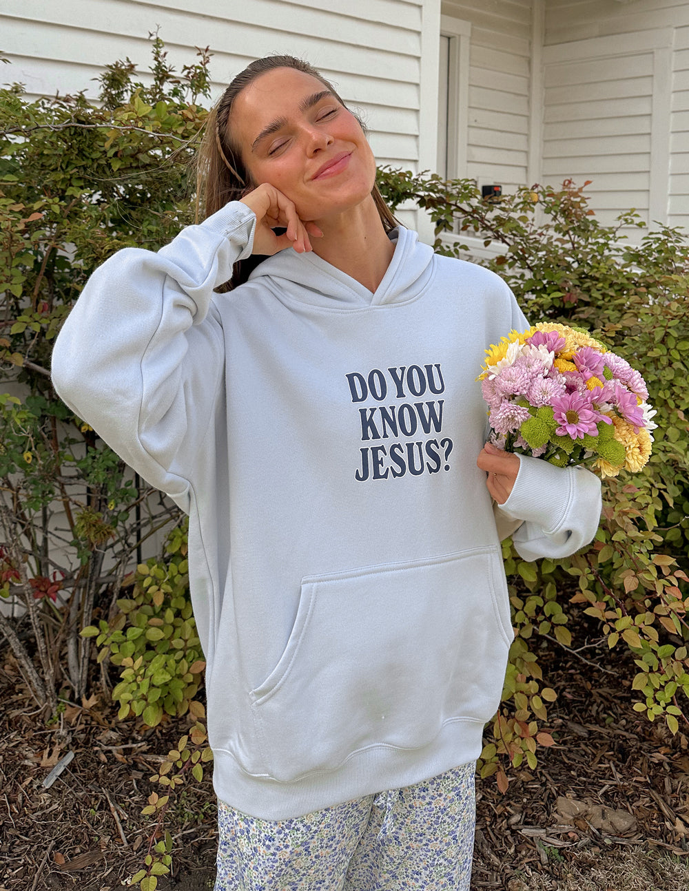 Unisex hoodie by Elevated Faith featuring the "Do You Know Jesus" design, soft fabric and casual fit for everyday wear.