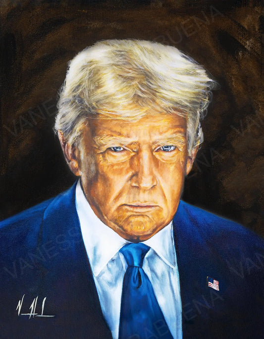 Portrait of Donald Trump, 45th and 47th U.S. President, by Vanessa Horabuena, showcasing a realistic image of the political figure.