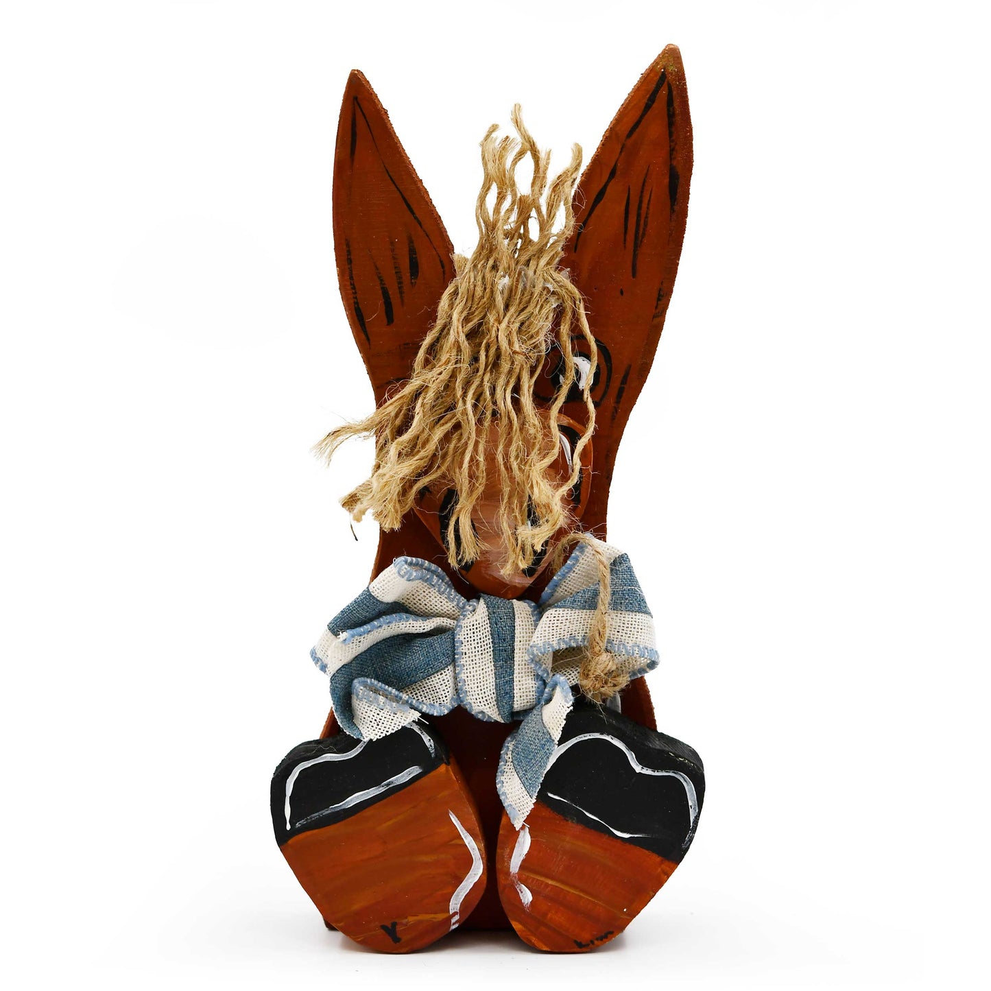 Wooden donkey figurine from the Farm Friends Bundle in rustic animal decor collection, crafted by BuyNebraska.com for home and garden.